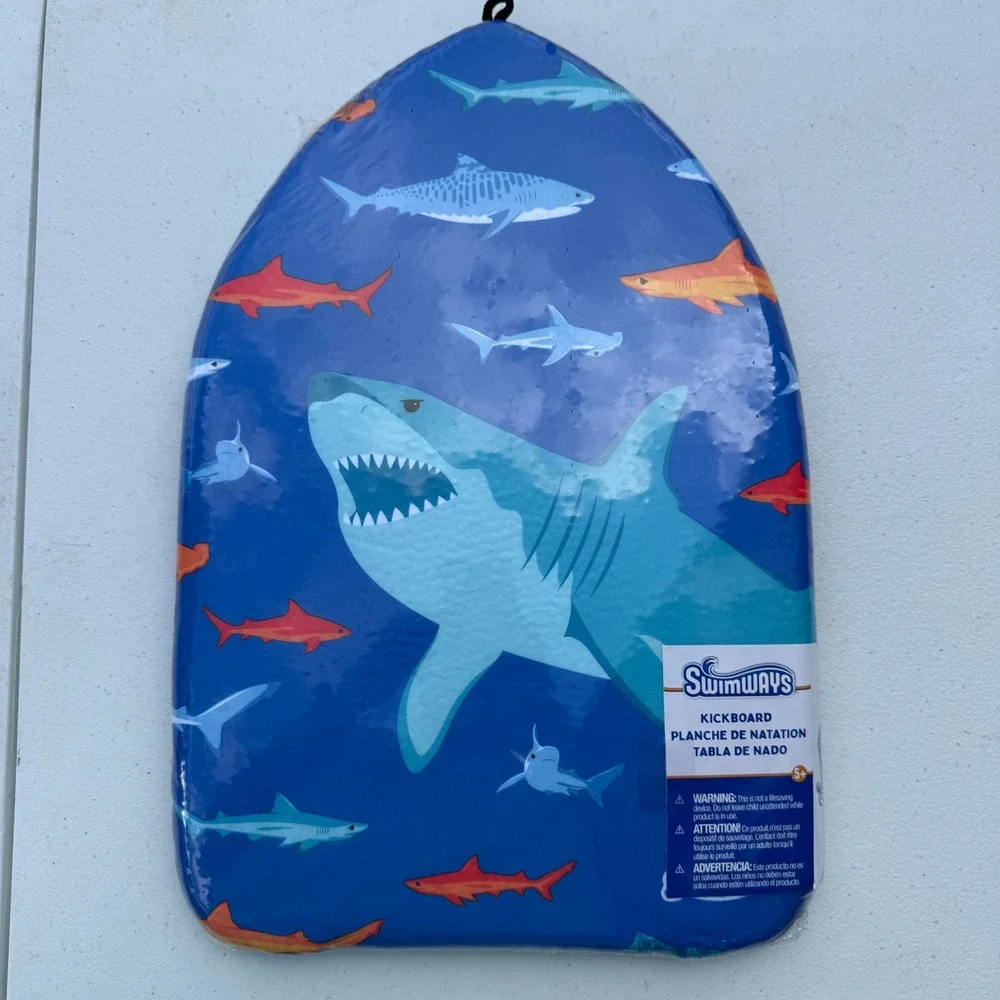SwimWays Kids Shark Kickboard Blue Swim Trainer Foam Board 6070493 Age 5+ NEW